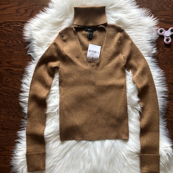 Forever 21 Ribbed Sweater Camel & Black. - Picture 9 of 11